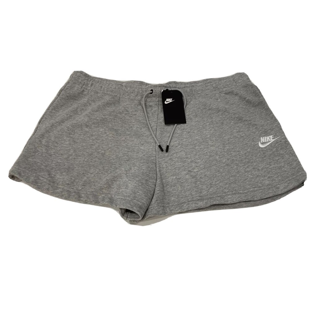 Nike Womens Standard Fit Shorts Light Gray Drawstring Pockets Size XL